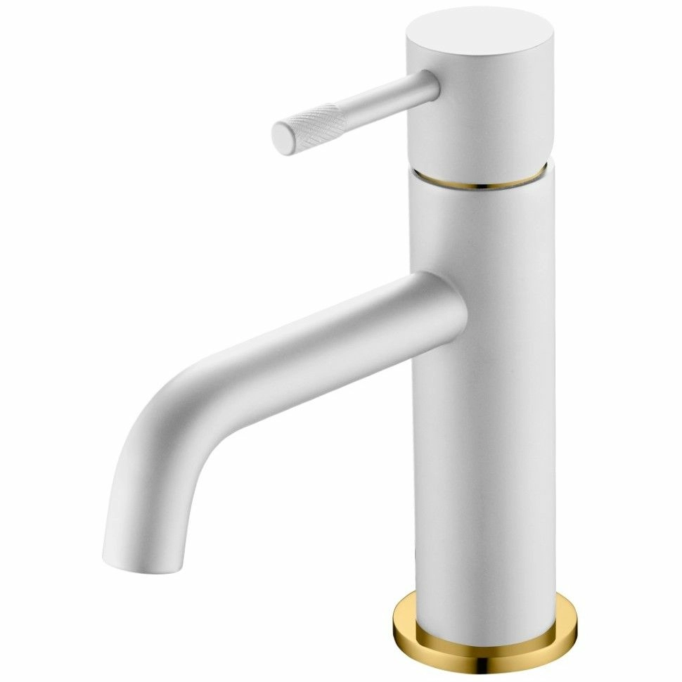 Смеситель для умывальника Boheme Uno White/Gold, 461-WG