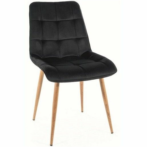 Стул Signal Chic D Velvet Bluvel 19 черный/дуб, CHICDVDC
