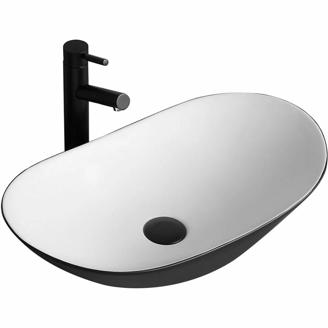 Умывальник Rea Royal Black/White 62.5x36, REA-U6600