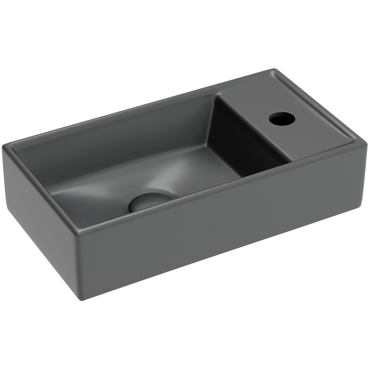 Умывальник подвесной прямоугольный CeramicaNova Element 40.7x21.7 темный антрацит матовый