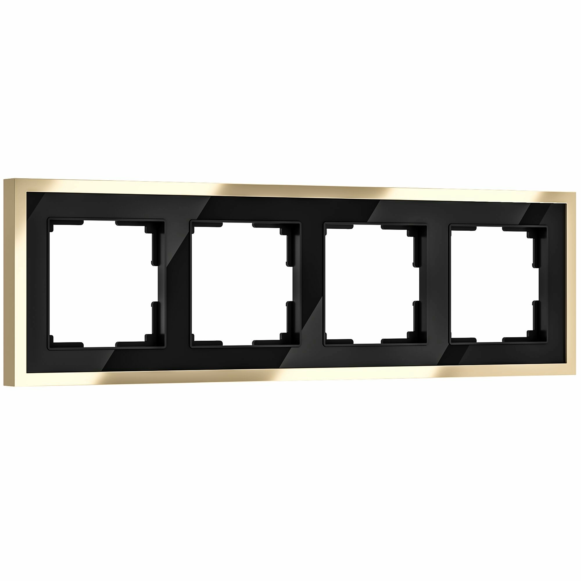 Рамка на 4 поста Werkel Baquette W0042852 (черный/латунь)