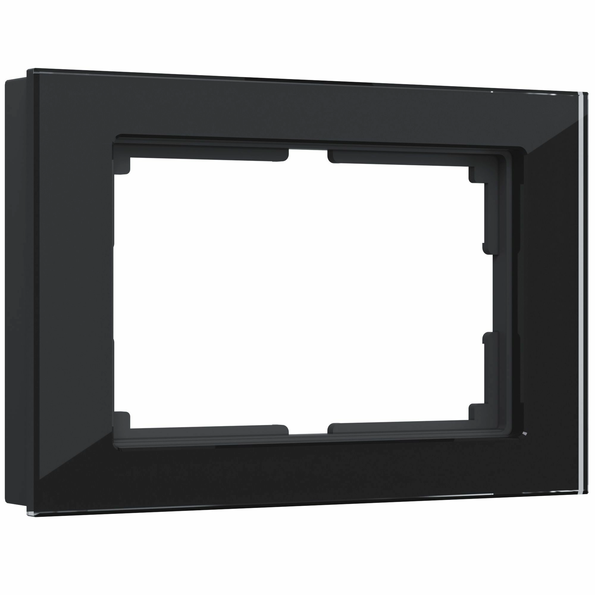 Рамка для двойной розетки Werkel Favorit W0081108 (черный, стекло)