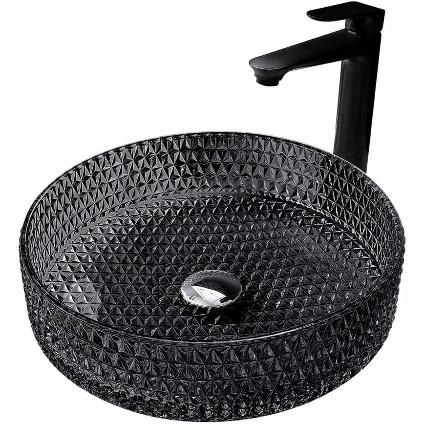 Раковина накладная стеклянная Abber Glas 39.5x39.5 AK2301B черная