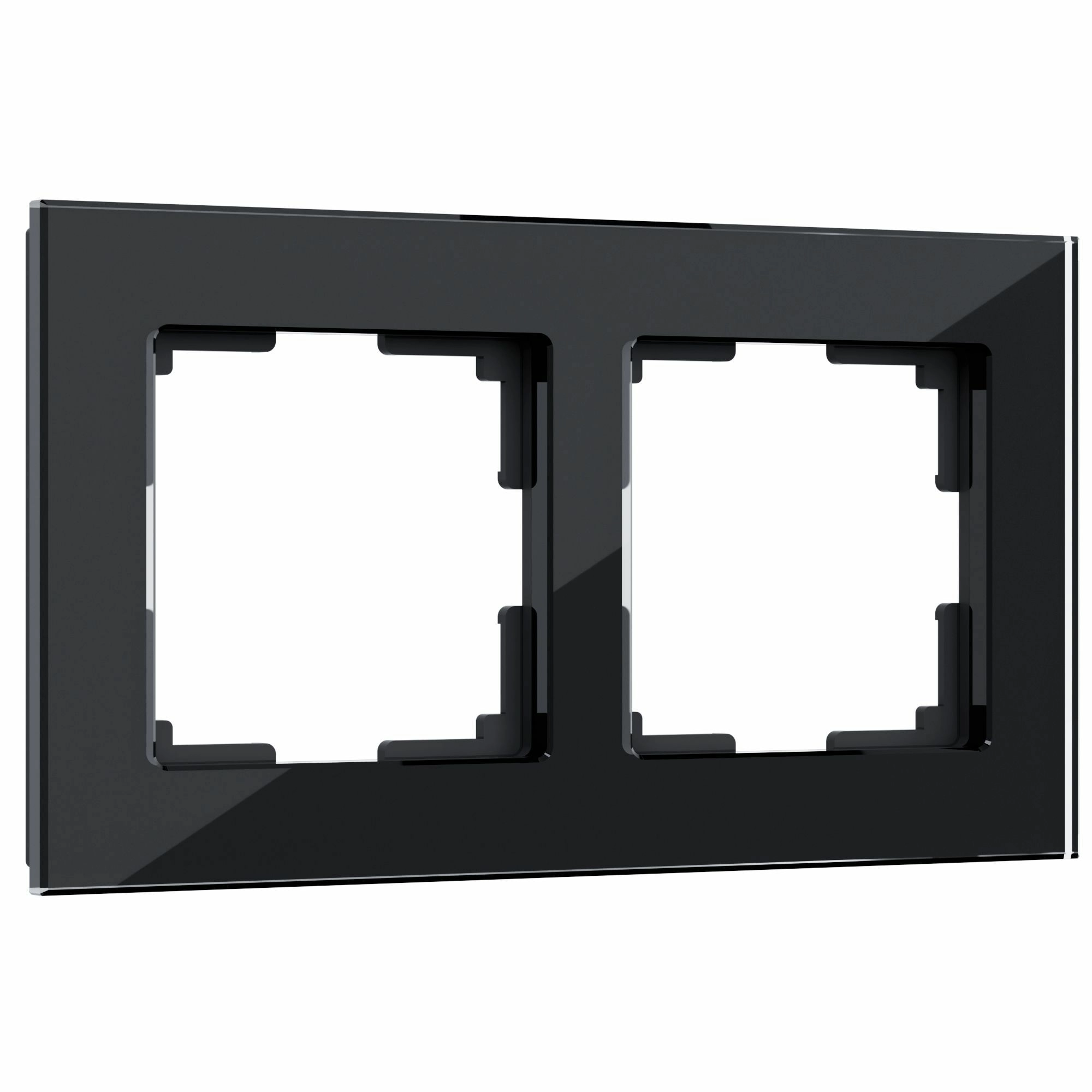 Рамка на 2 поста Werkel Favorit W0021108 (черный, стекло)
