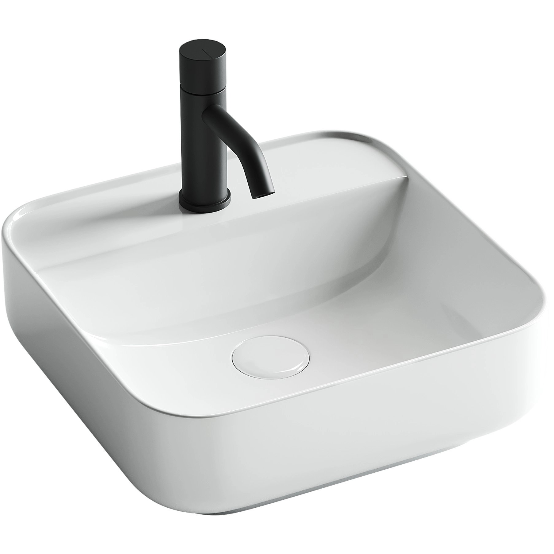 Умывальник чаша накладная квадратная CeramicaNova Element 39x39, CN5014