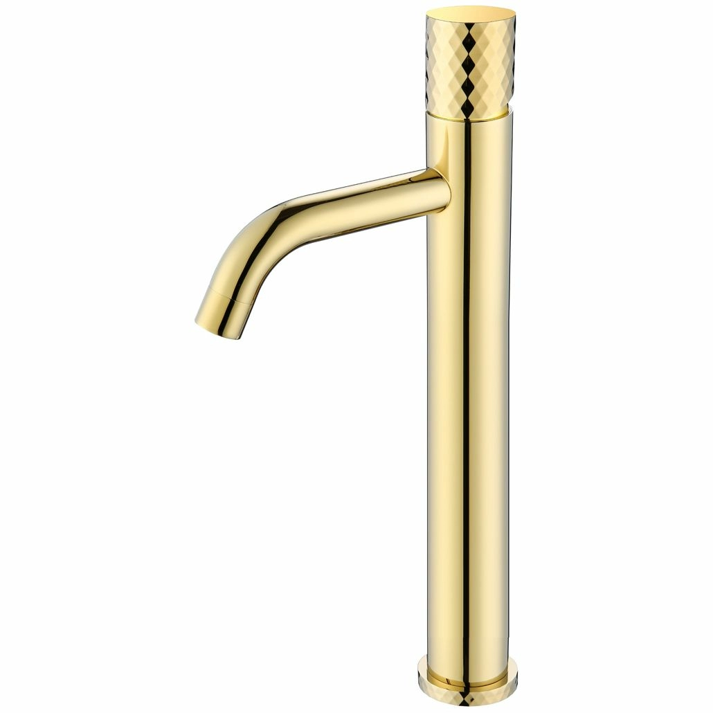 Высокий смеситель для умывальника Boheme Stick Diamond Gold, 122-GG