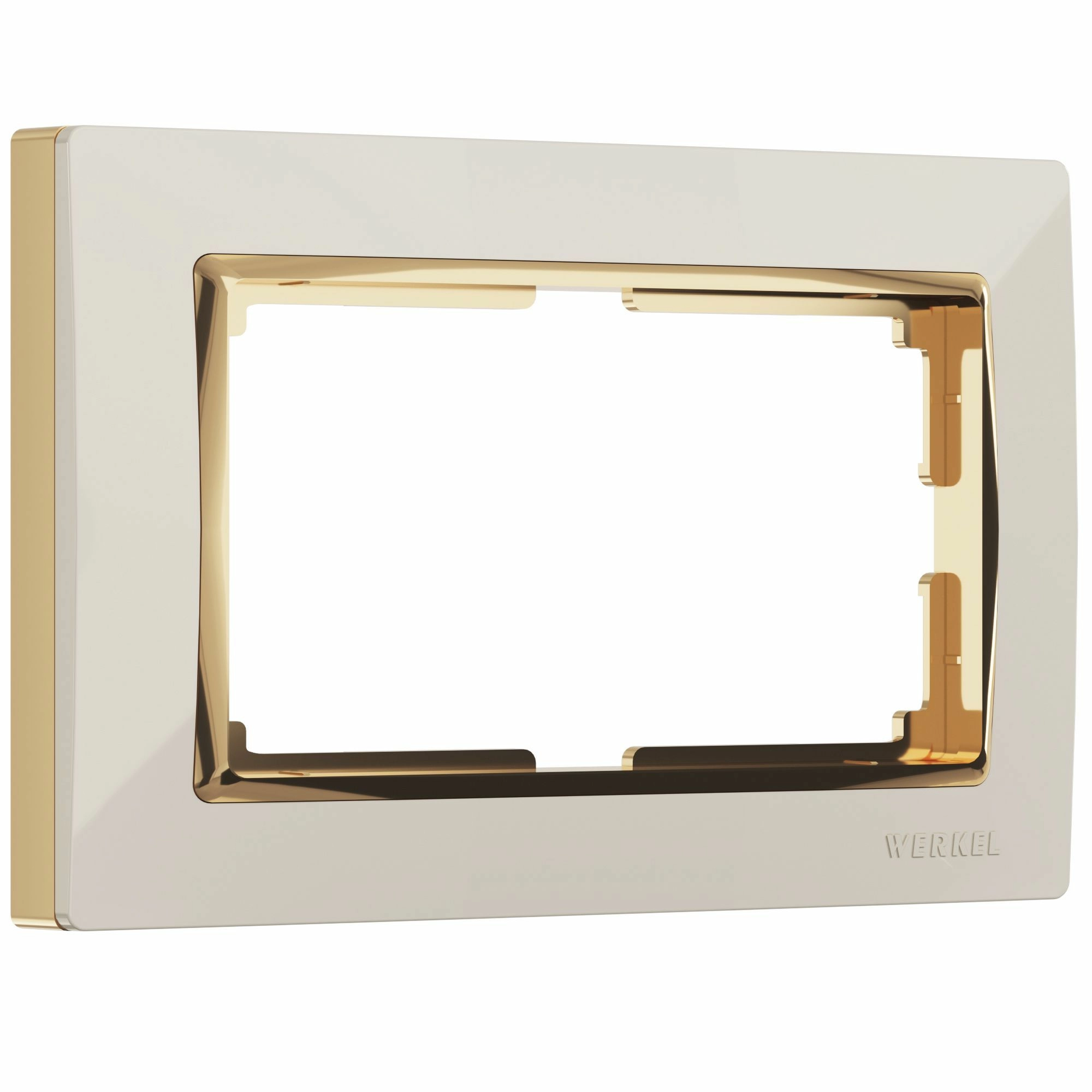 Рамка для двойной розетки Werkel Snabb W0081932 (слоновая кость/золото)