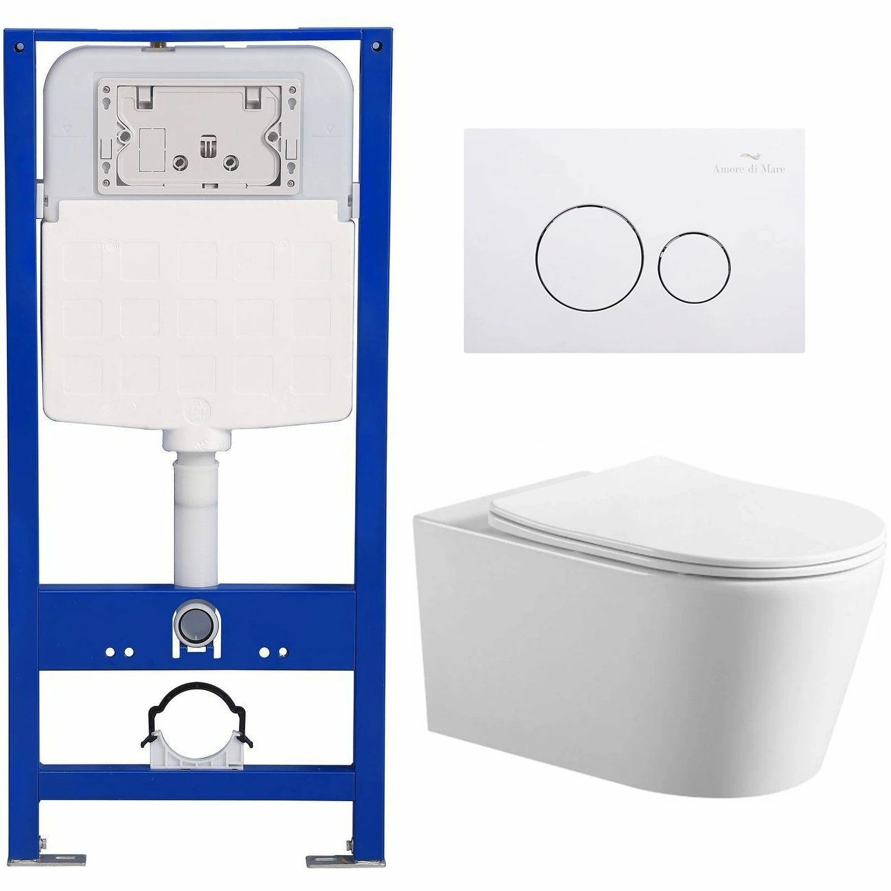 Комплект Amore di Mare QuickFit 50114 и клавиши 303W с унитазом Temo P322, QF303W322