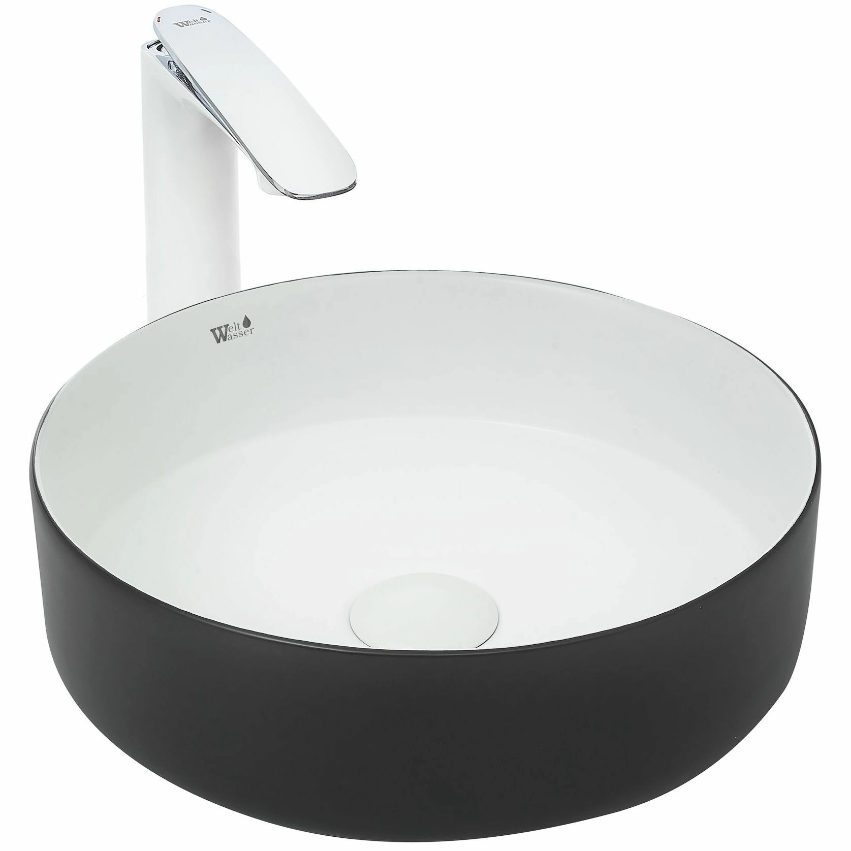 Раковина накладная WeltWasser 35.5x35.5, WW ELBACH M3134 BW