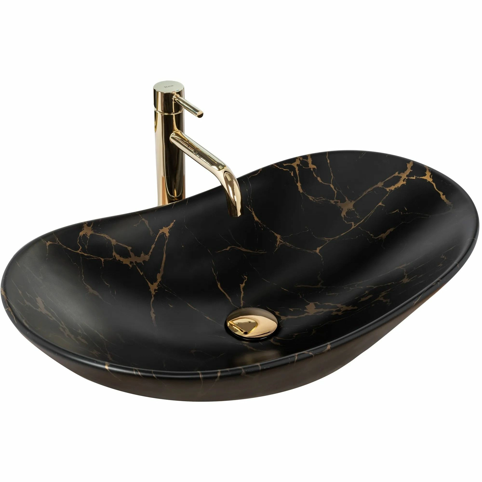 Умывальник Rea Royal Marble Black Matt 60.5x36, REA-U7478