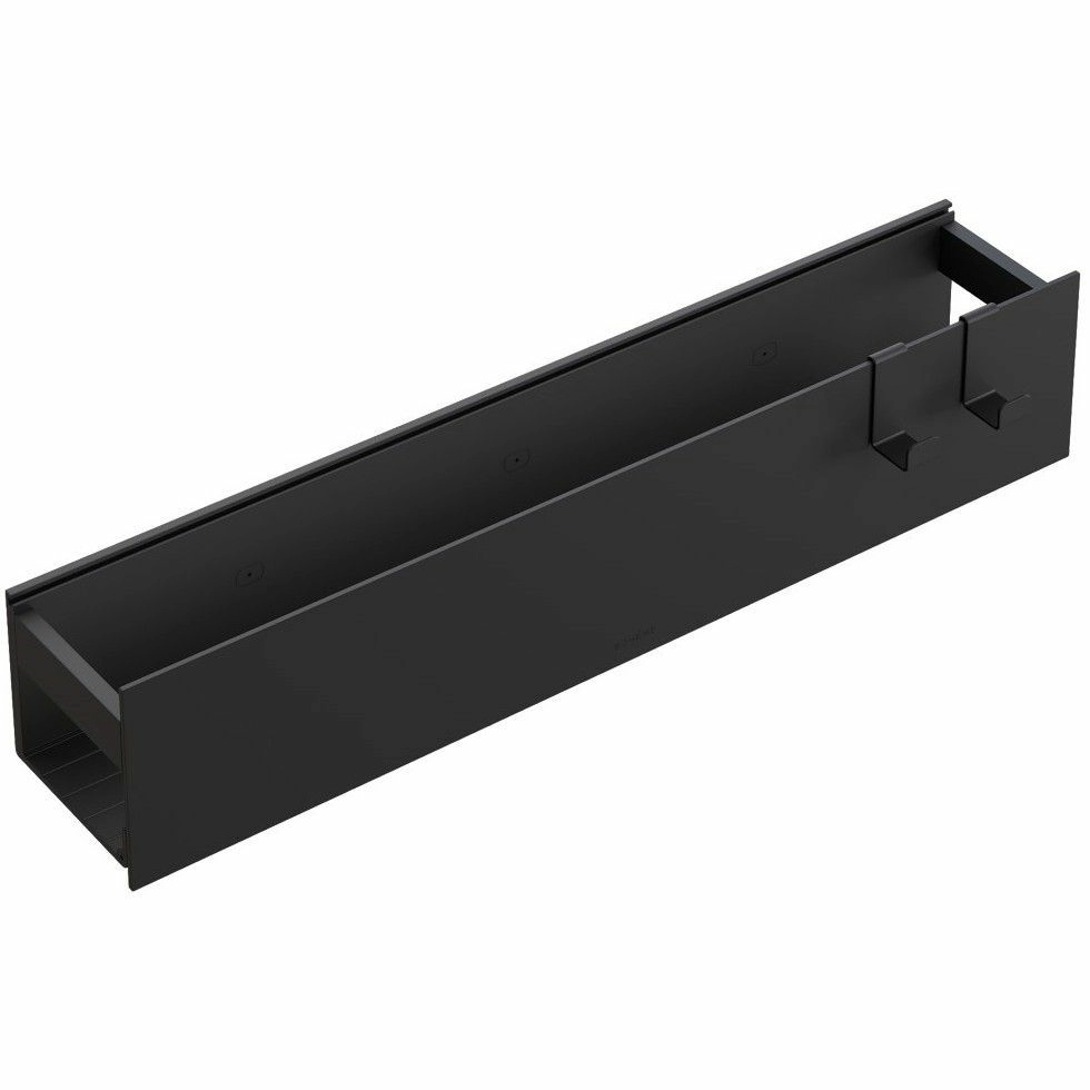 Полка настенная откидная 60 см с 2 крючками Boheme Uno Black, 10966-B