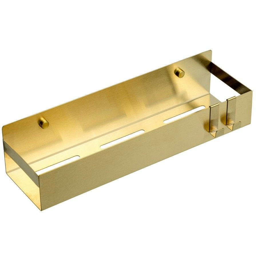 Полка для принадлежностей с 2 крючками Boheme Q Matt Gold, 10965-MG