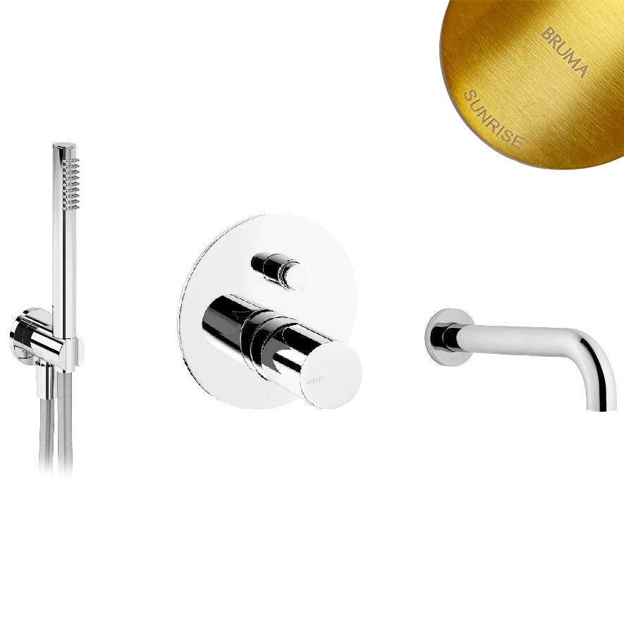 Смеситель скрытого монтажа для ванны Bruma Adagio, 1456403SR+1455914SR+1931301SR