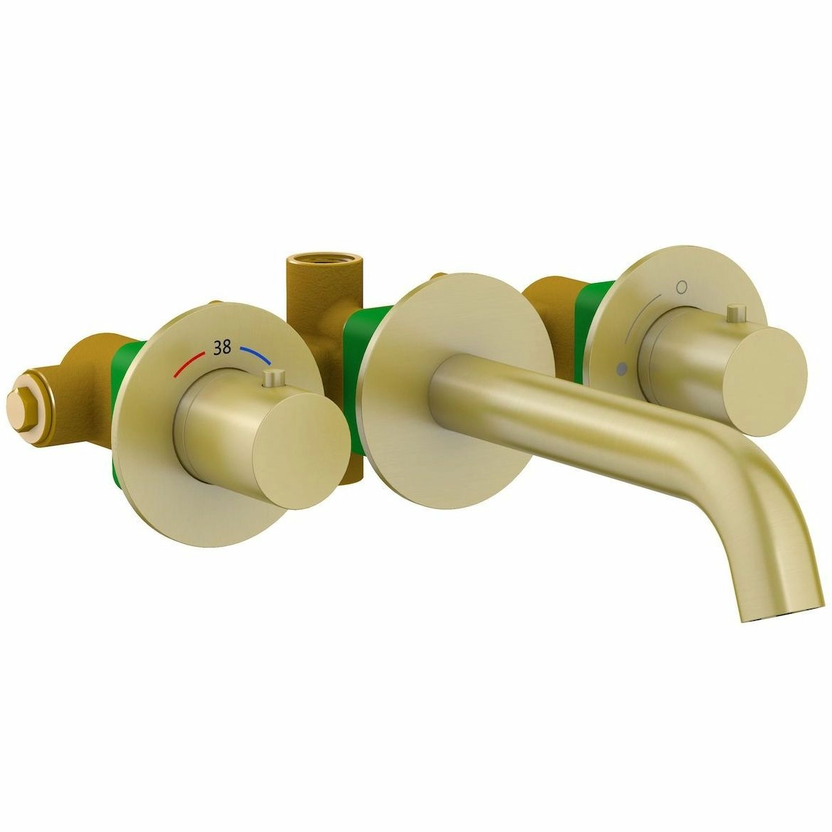 Смеситель для раковины встроенный с термостатом Timo Saona Brushed Gold, 2381/17SM