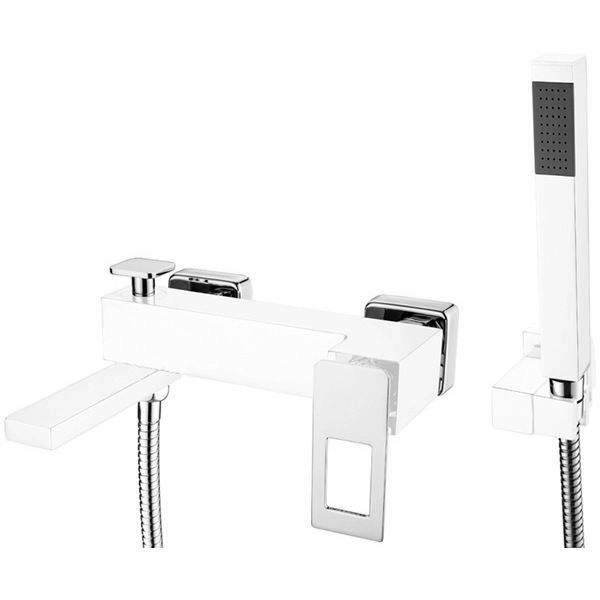 Смеситель для ванны с гарнитуром Boheme Q White/Chrome, 143-WCR