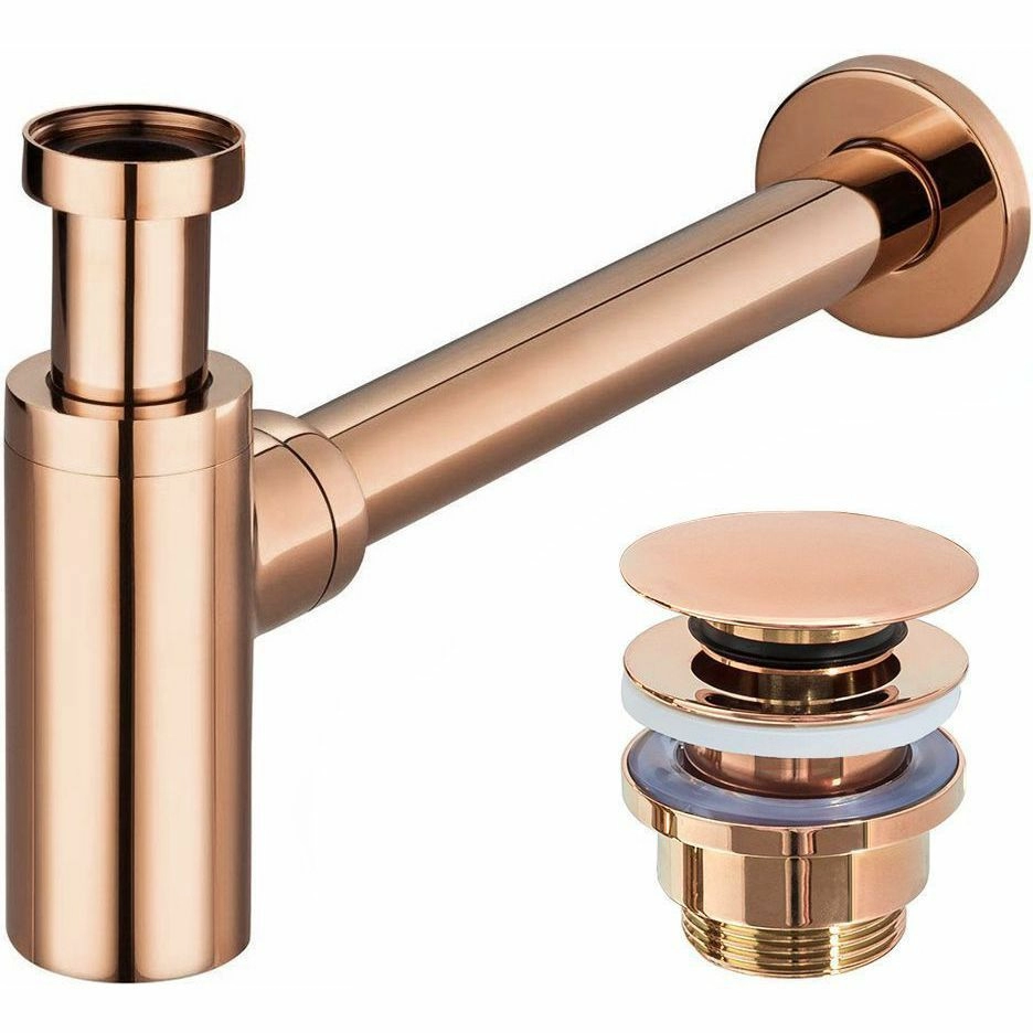 Сифон с универсальным клик-клаком Rea Rose Gold, REA-A8541