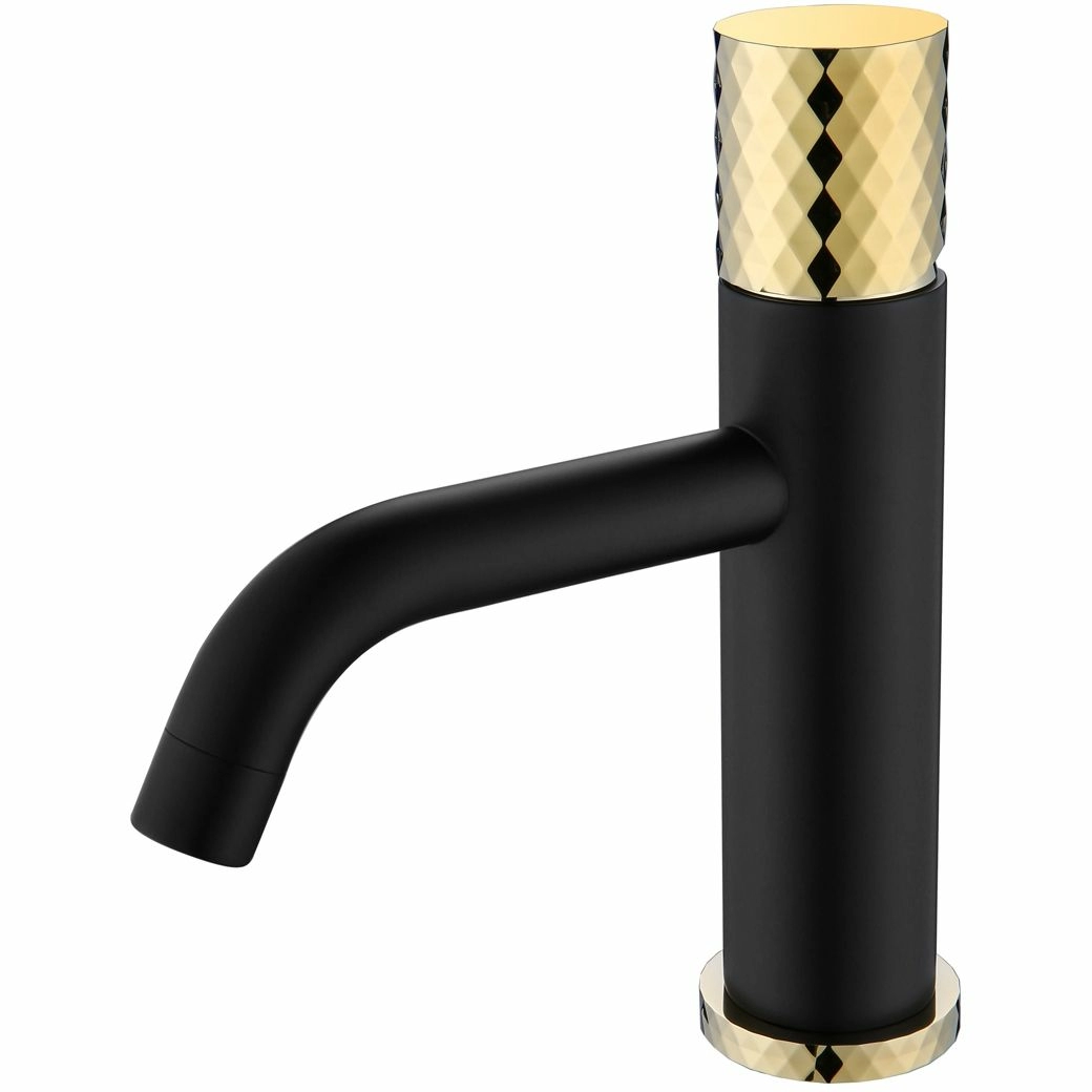 Смеситель для умывальника Boheme Stick Diamond Black/Gold, 121-BG