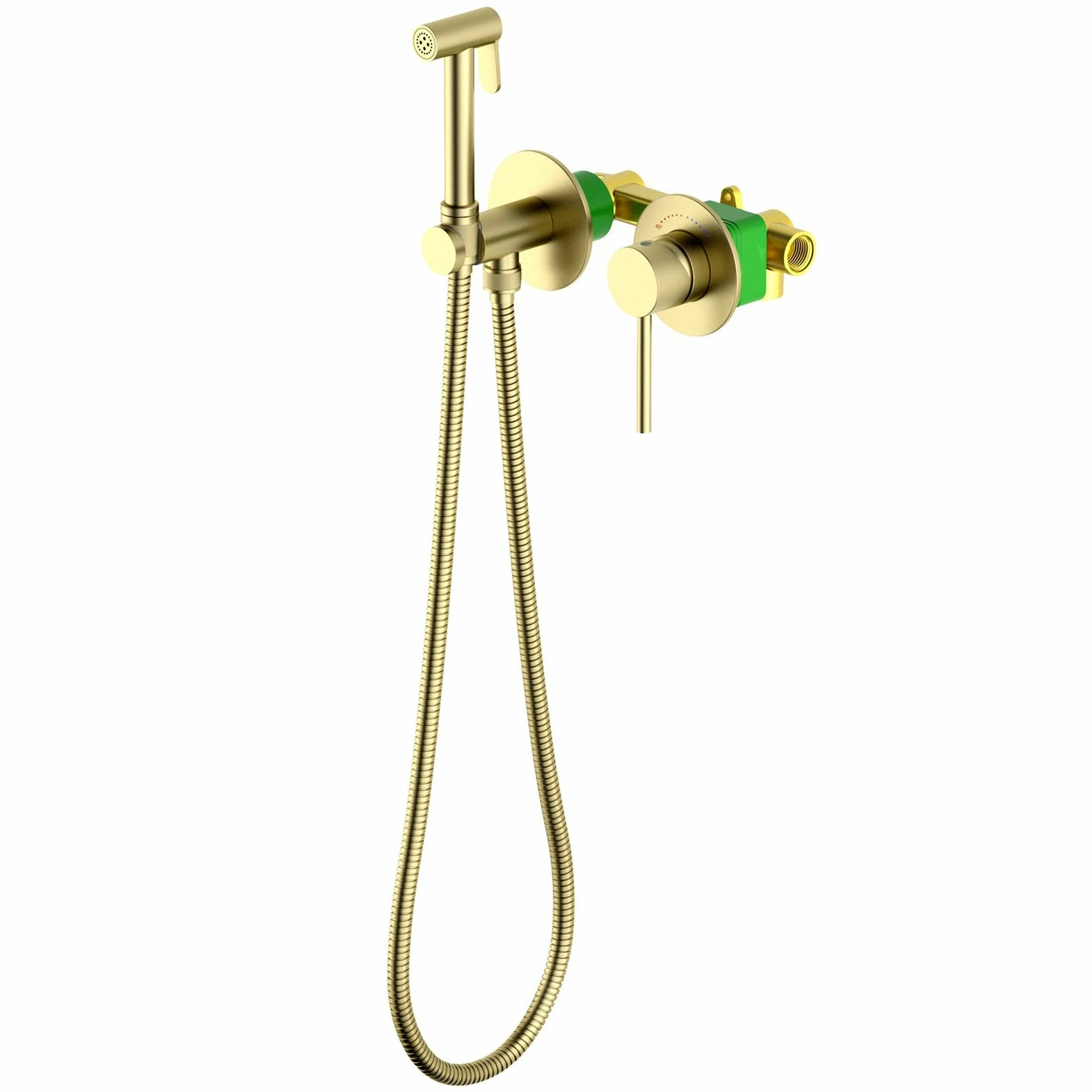 Смеситель встроенный с гигиеническим душем Timo Saona Brushed Gold, 2339/17SM