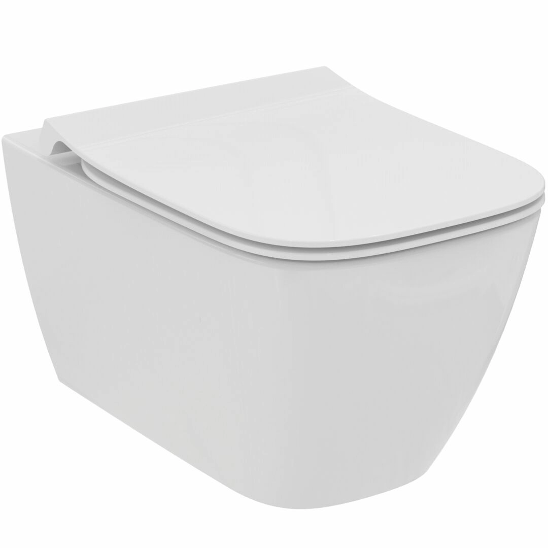 Подвесной унитаз Ideal Standard i.life B с технологией RimLS+ с тонким сиденьем, T461401+T500301