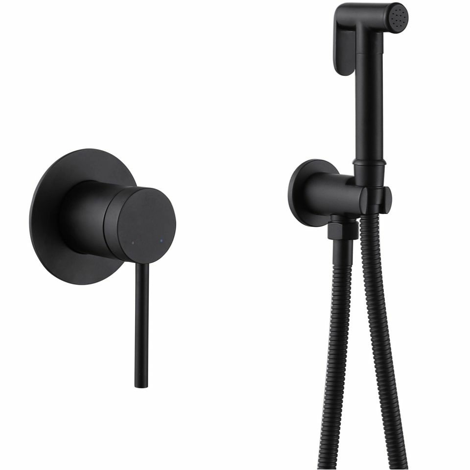 Смеситель с гигиеническим душем Abber Emotion черный матовый, AF8825B