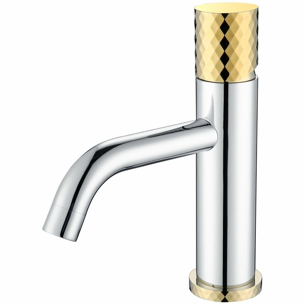 Смеситель для умывальника Boheme Stick Diamond Chrome/Gold, 121-CRG