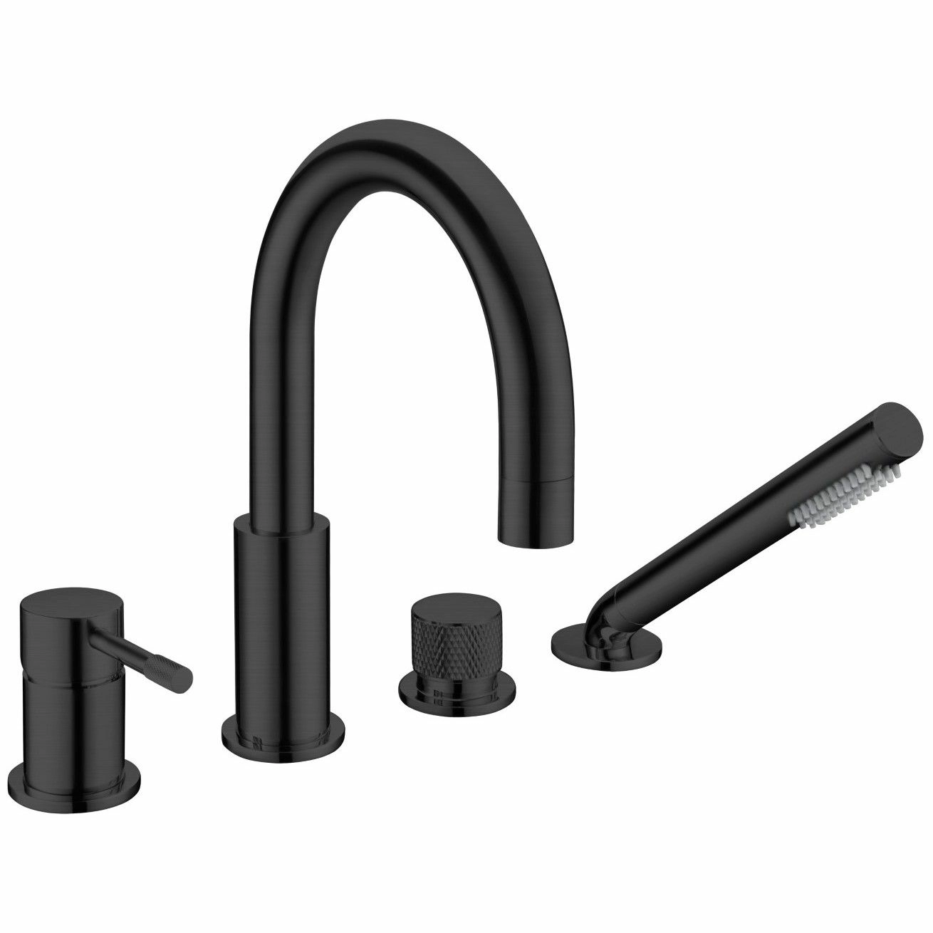 Смеситель врезной в борт ванны Boheme Uno Black, 460-B