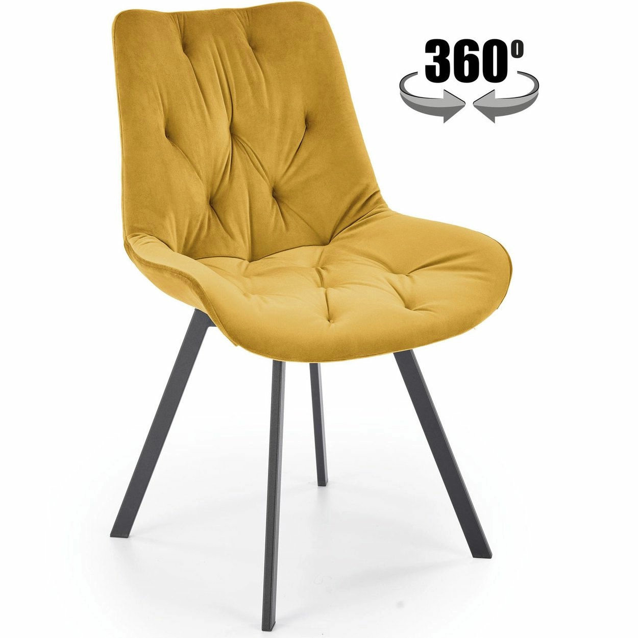 Стул Halmar K519 горчичный/черный, V-CH-K/519-KR-MUSZTARDOWY
