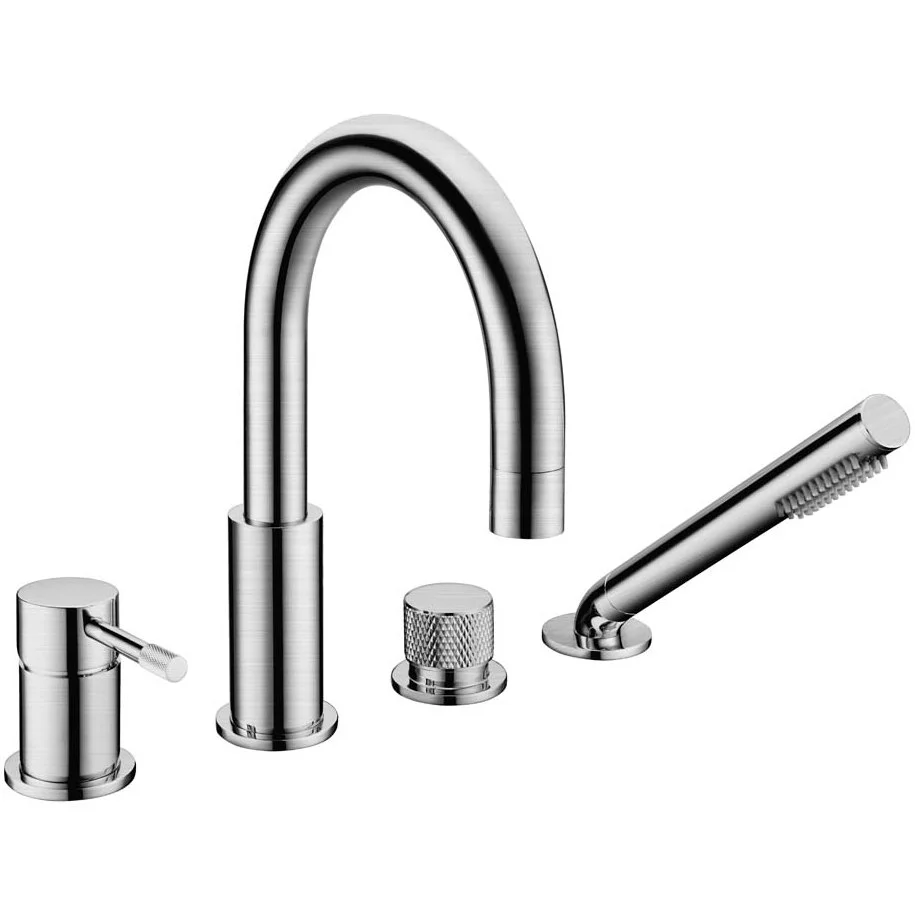 Смеситель врезной в борт ванны Boheme Uno Inox, 460-INOX