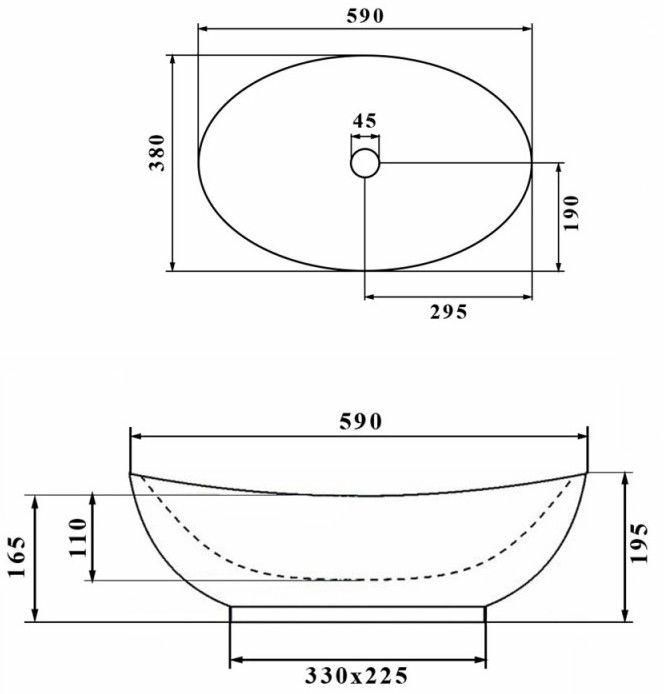 Умывальник Calani Victoria 59x38, CAL-00016