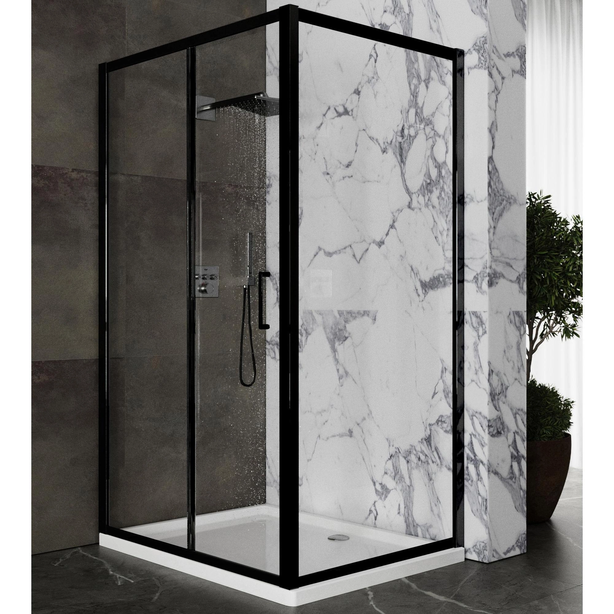 Душевой уголок Roxen Caspia Black 100x80, 120x80