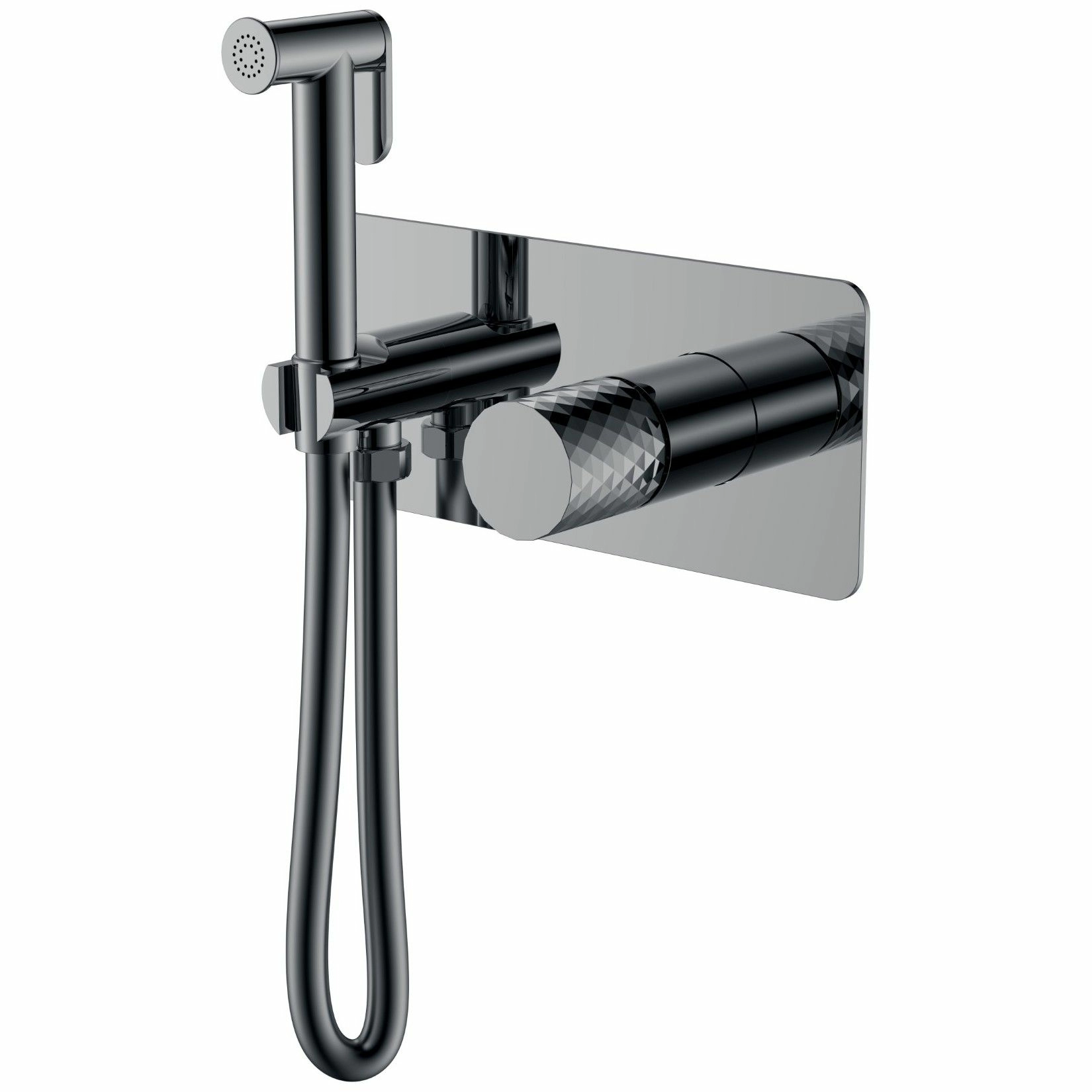 Смеситель гигиенический Boheme Stick Diamond Shine Gun Metall, 127-SGM