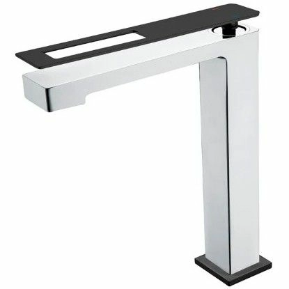 Высокий смеситель для умывальника Boheme Q Chrome/Black, 142-CRB