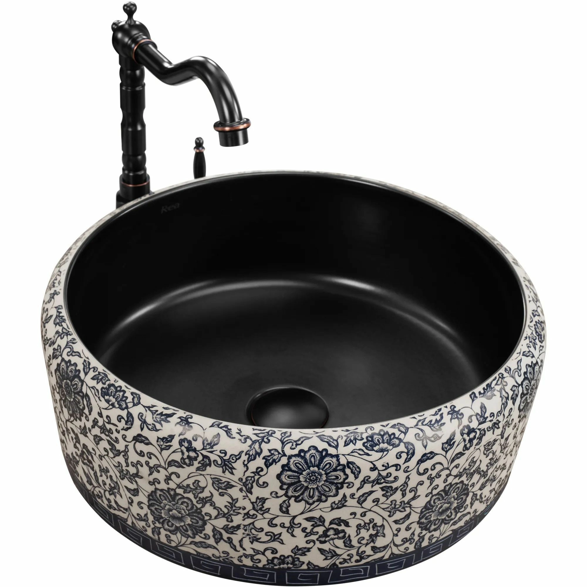 Умывальник Rea Florisa Black Matt 40x40, REA-U3307