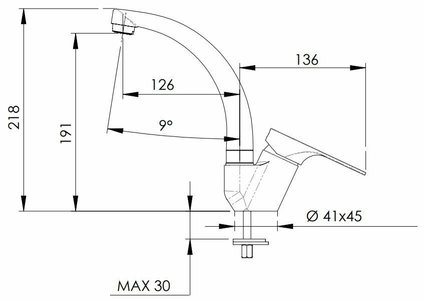 Смеситель для кухни Remer Class Line хром, L42C