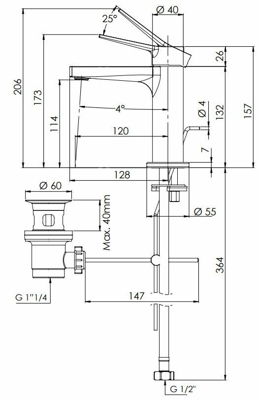 Смеситель для раковины Remer Slash, SL10