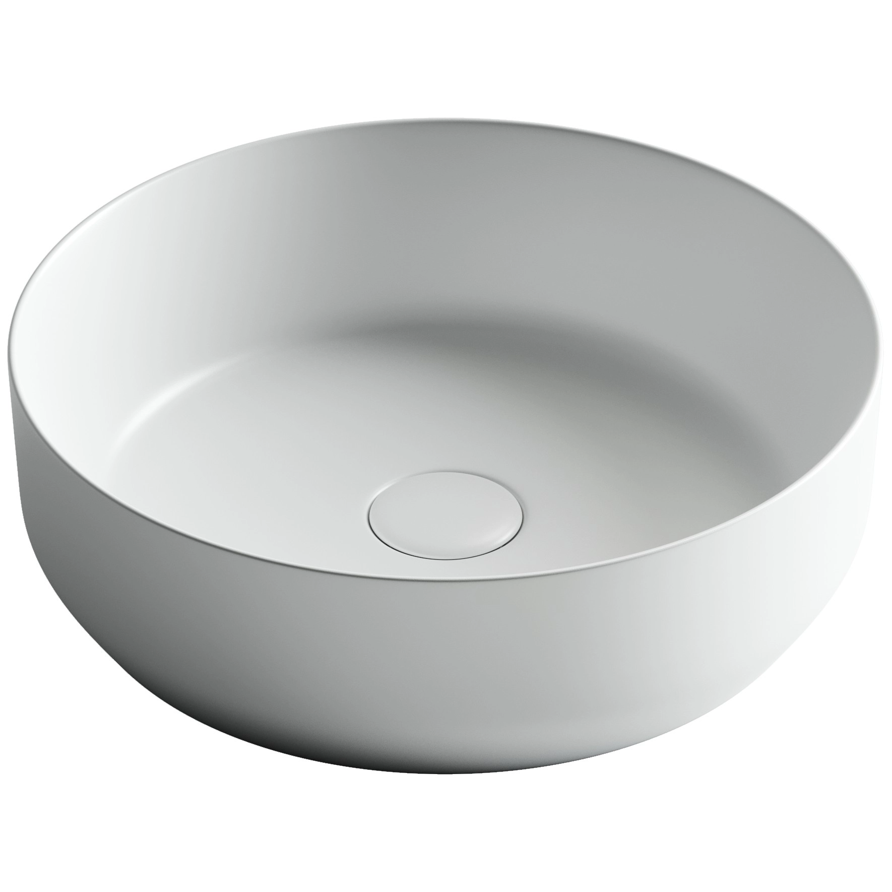 Умывальник чаша накладная круглая CeramicaNova Element 39x39, CN6022MW