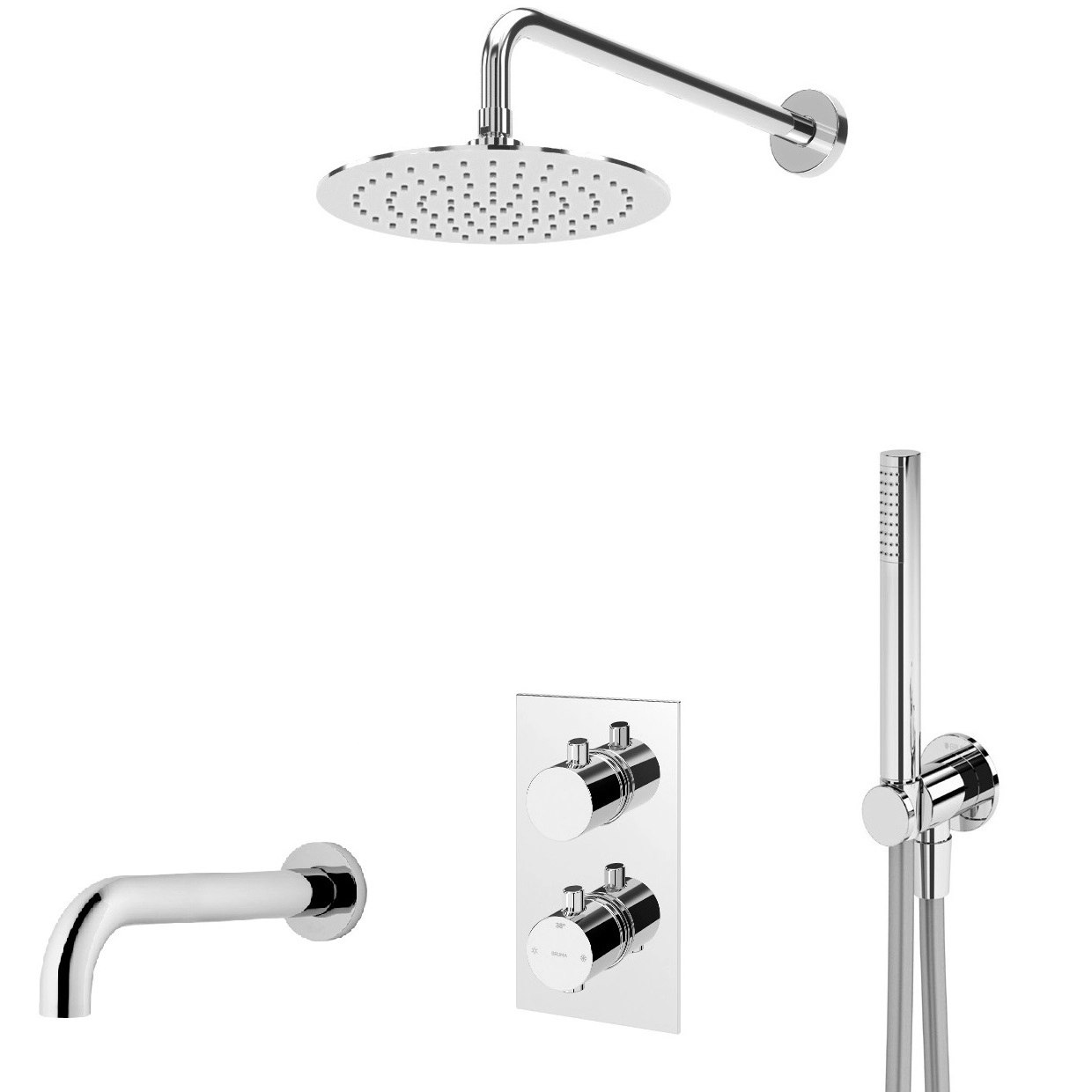 Термостатическая система скрытого монтажа Bruma HydroTherm, 1381401CR+1455264CR+1455914CR+1456403CR