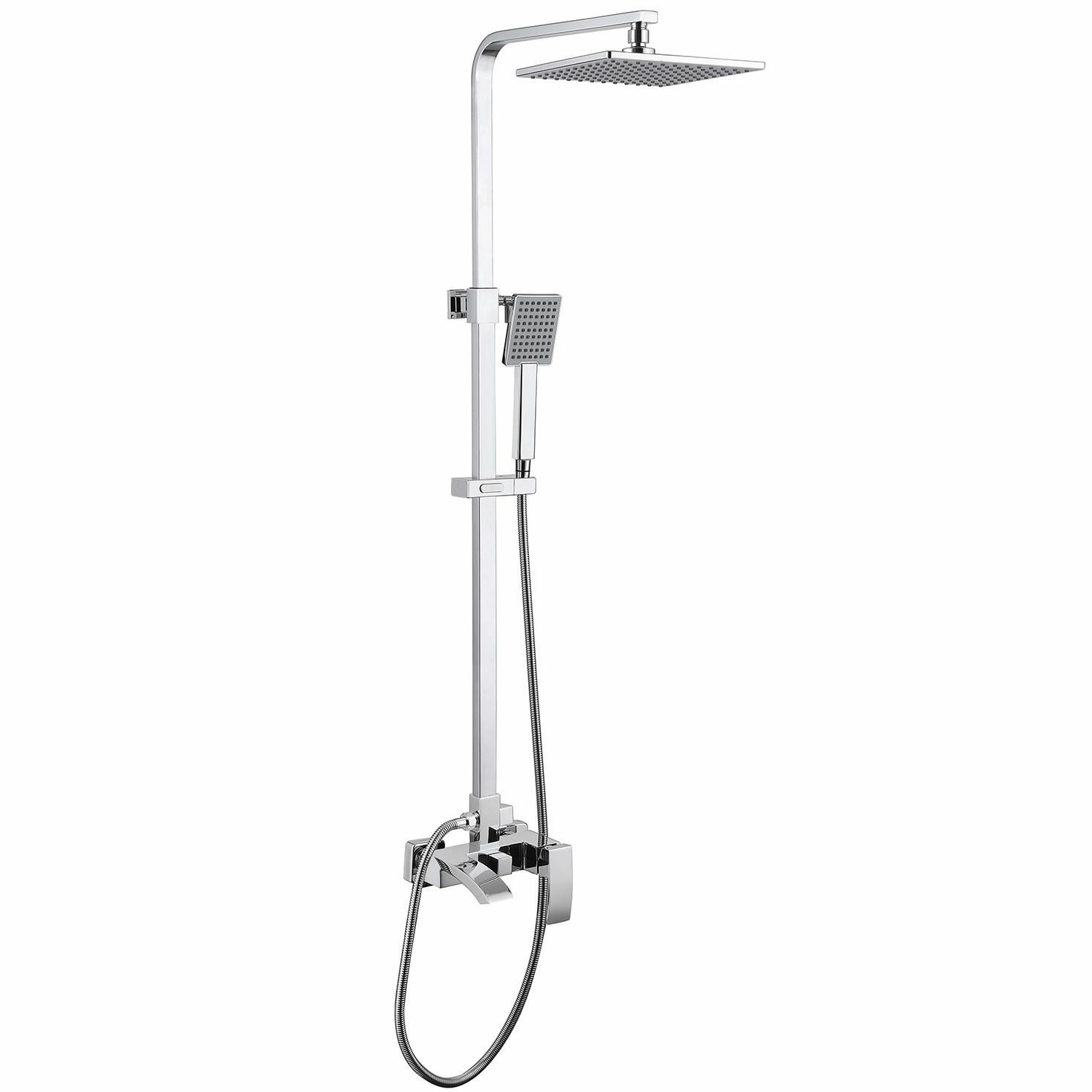 Душевая стойка с изливом Abber Wasserfall хром, AF8616