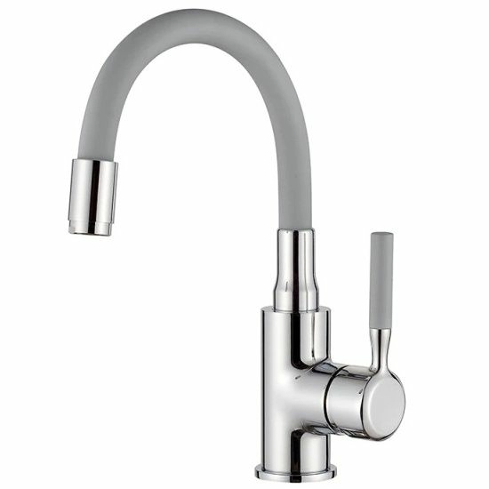 Смеситель для умывальника с гибким изливом серый/хром Ledeme L1399-9