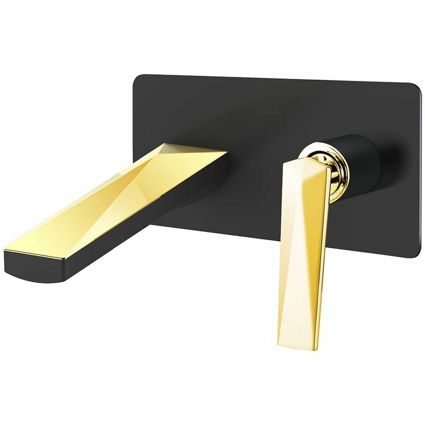 Смеситель для умывальника Boheme Venturo Black/Gold, 385-B