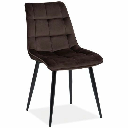 Стул Signal Chic Velvet Bluvel 48 коричневый/черный, CHICVCBR