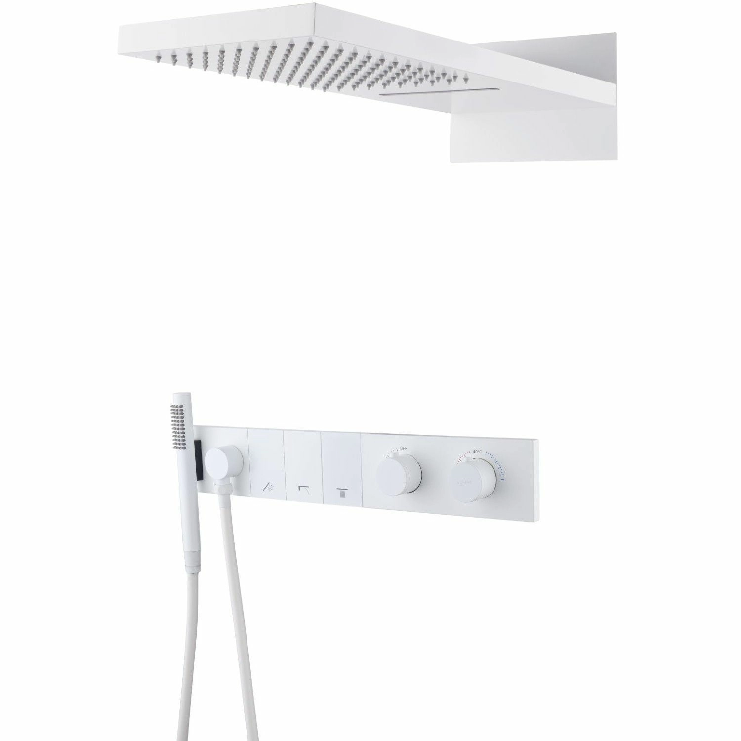 Встроенная душевая система с термостатом Boheme Zodiac Matt White, 133-MW