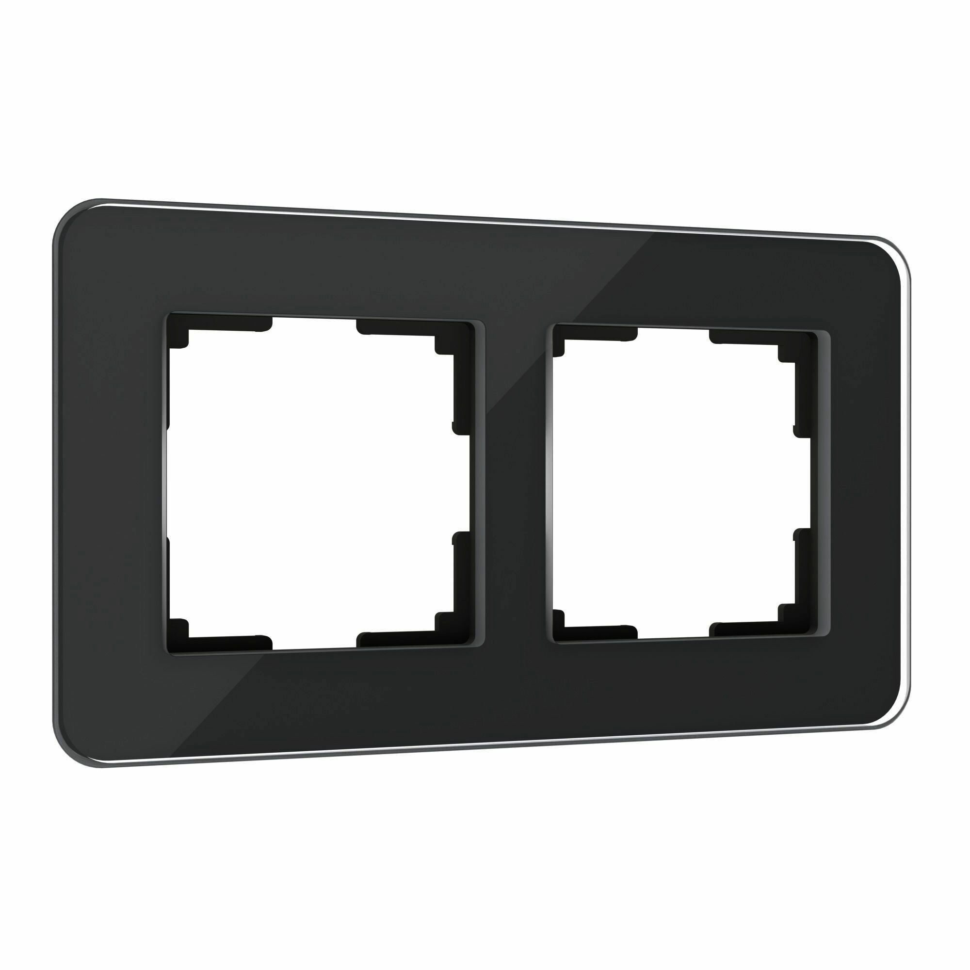Рамка на 2 поста Werkel Elite W0022448 (черный, стекло)