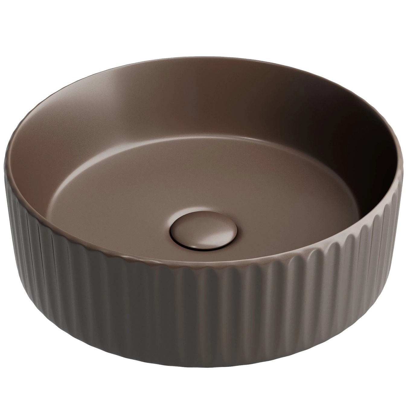 Умывальник чаша накладная круглая CeramicaNova Element 36x36, CN6057MDB