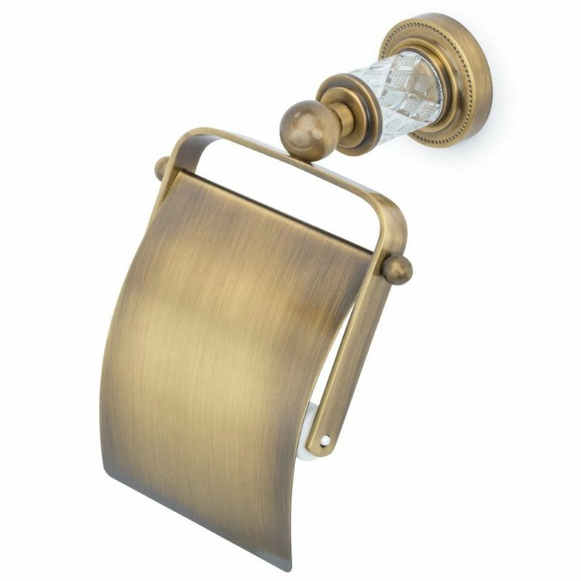 Держатель для туалетной бумаги с крышкой Boheme Murano Crystal Bronze, 10901-CRST-BR