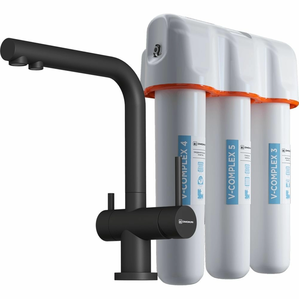 Кухонный смеситель Omoikiri Nagano-BL-P + Pure drop Lite, 4047.8028P