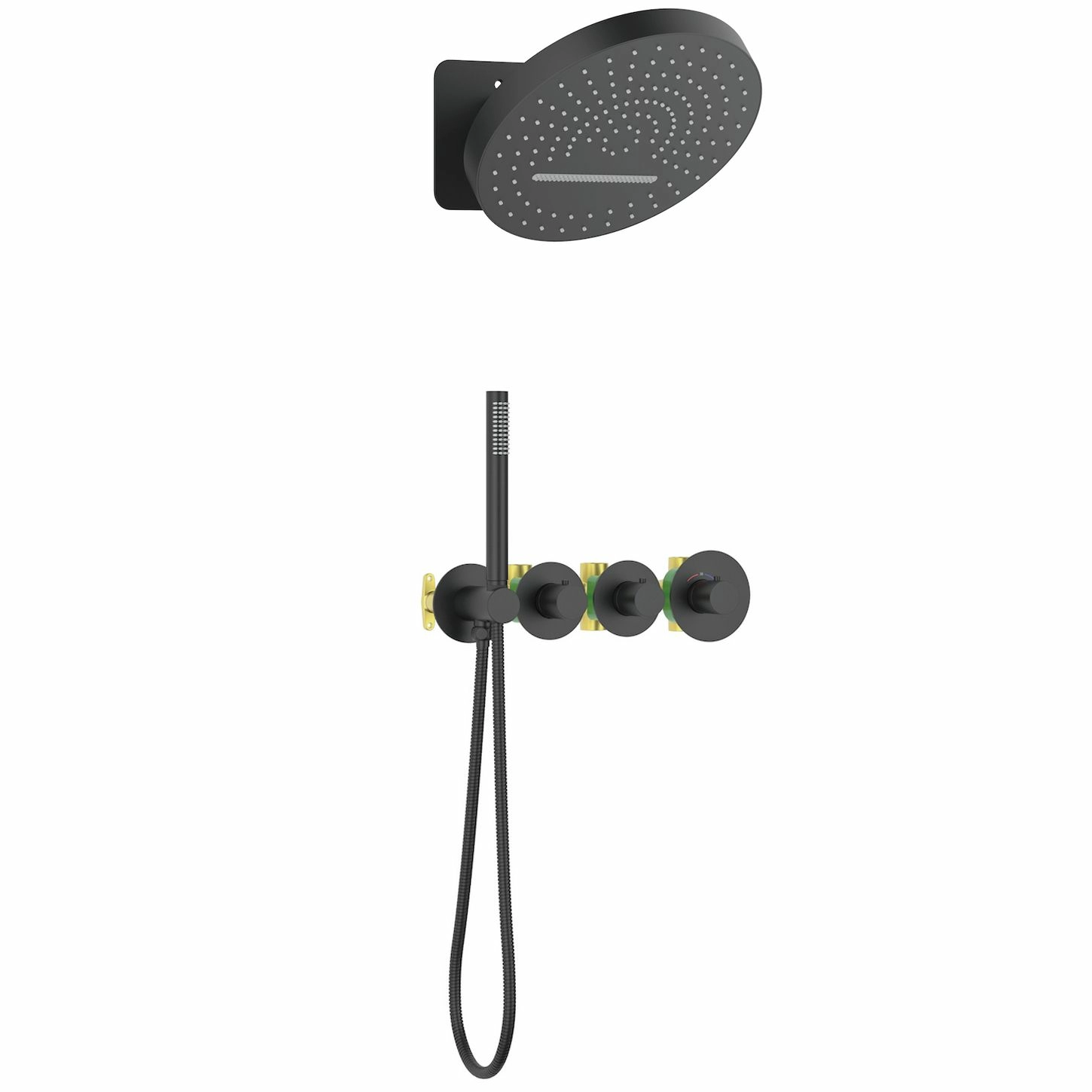 Душевая система встроенная с термостатом Timo Saona Black, SX-2329/03SM