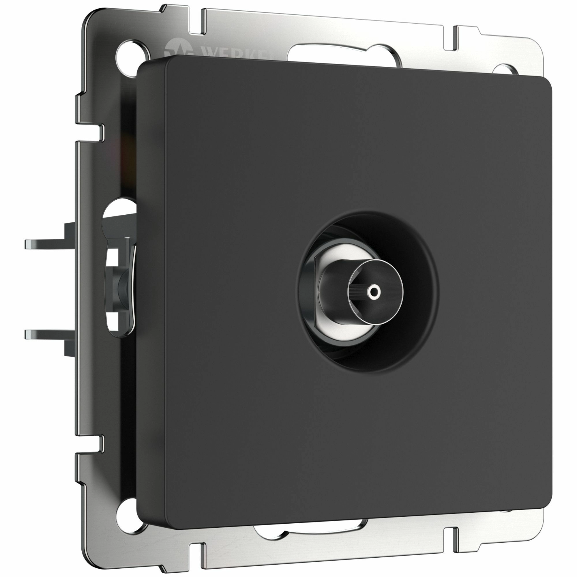 ТВ розетка проходная Werkel W1184008 (черный матовый)