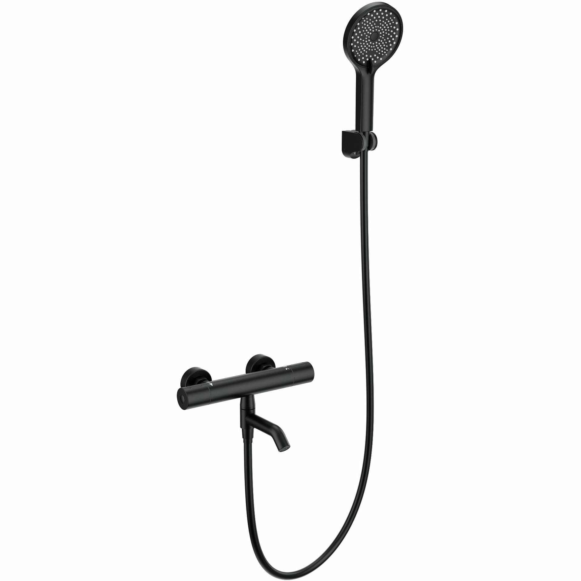Смеситель для ванны с душем и термостатом Wonzon & Woghand черный матовый, WW-B3013-A1-MB