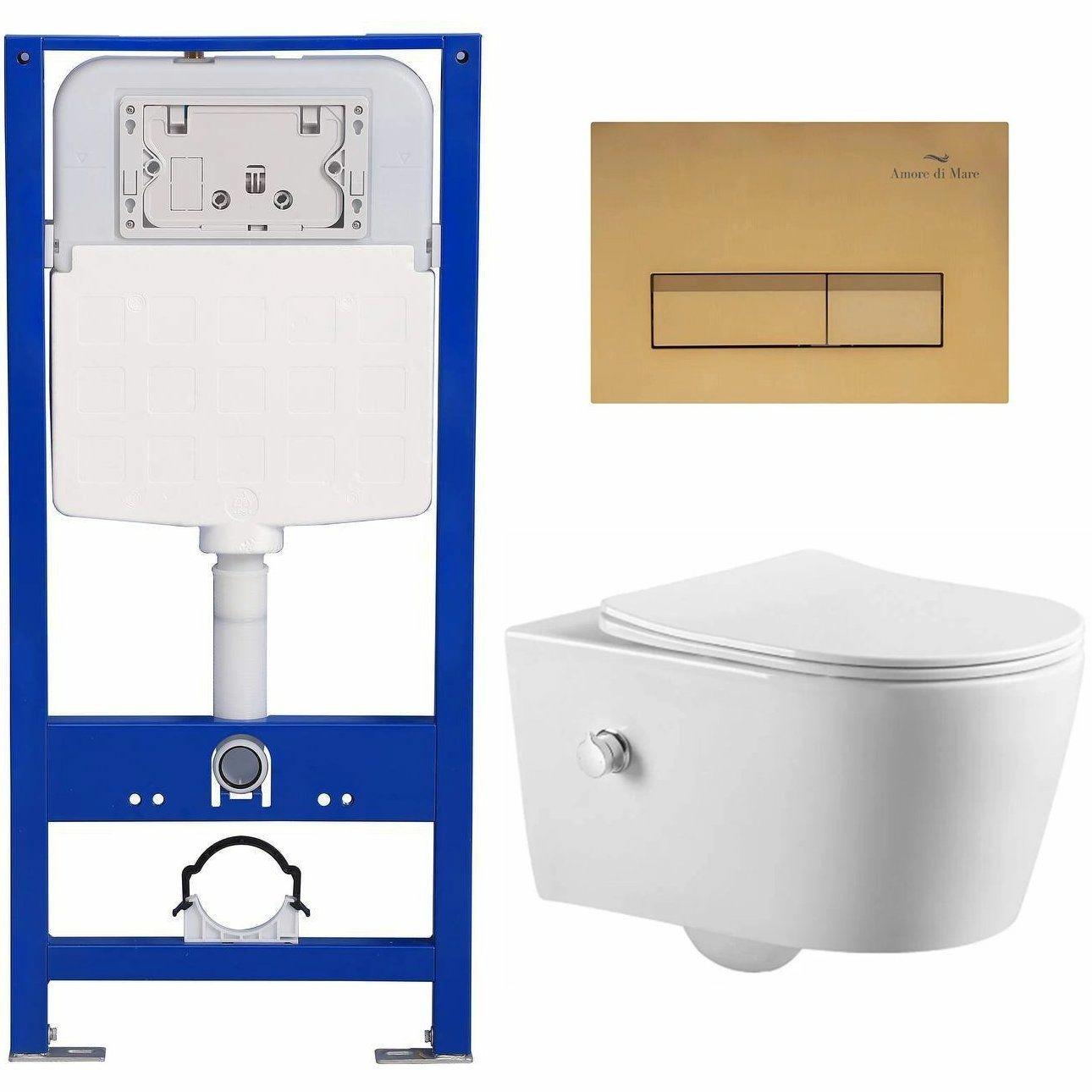 Комплект Amore di Mare QuickFit 50114 и клавиши 404G с унитазом Temo Bidet P322X, QF404G322X